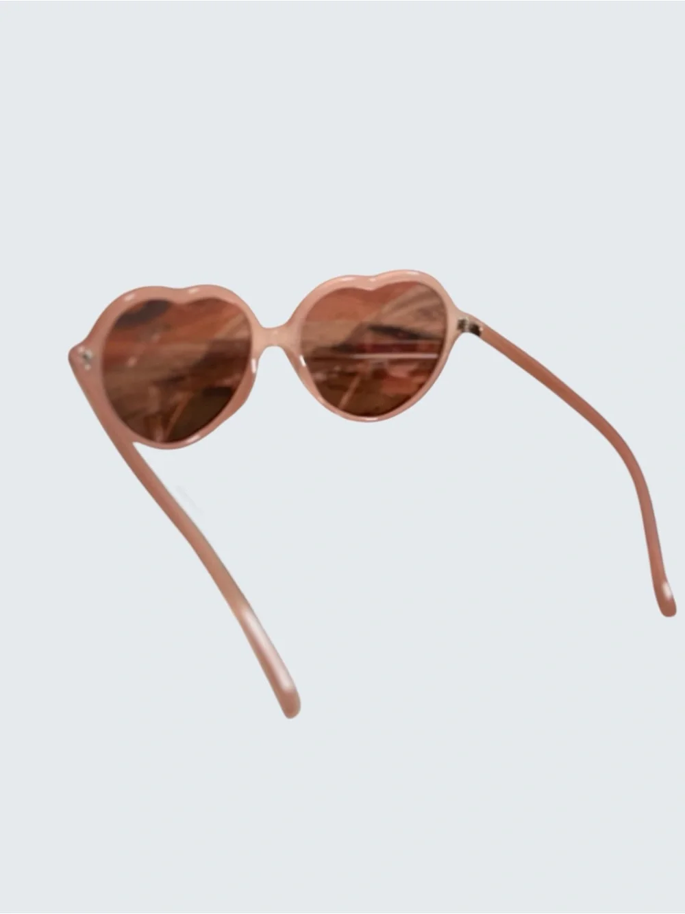 Heart-Shaped Pink Mirrored Sunglasses